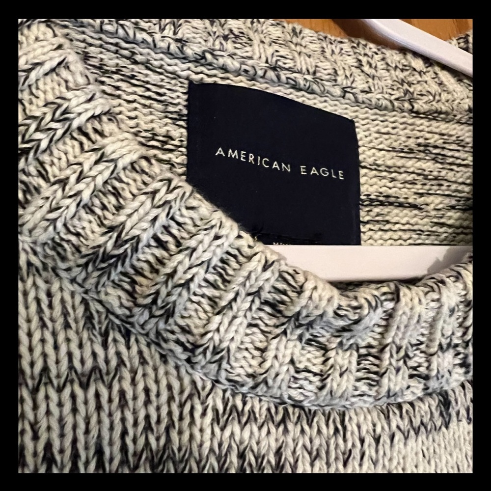 American eagle Men’s Preppy Collegiate Scholar Ombré 💯% Cotton Sweater Sz Med - Picture 6 of 13